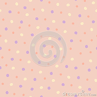 Dotted seamless pattern for kids. Cute abstract girly texture Vector Illustration