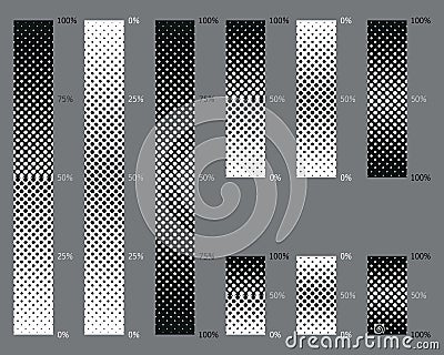 Dotted, seamless and precise gradient background patterns Vector Illustration