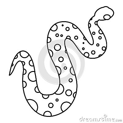 Dotted snake icon, outline style Vector Illustration