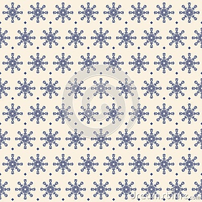 Dotted snowflake pattern. Seamless vector background Vector Illustration