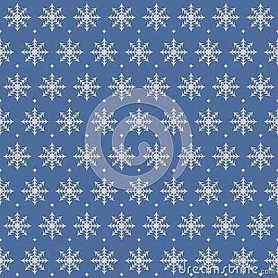 Dotted snowflake pattern. Seamless vector winter background Vector Illustration