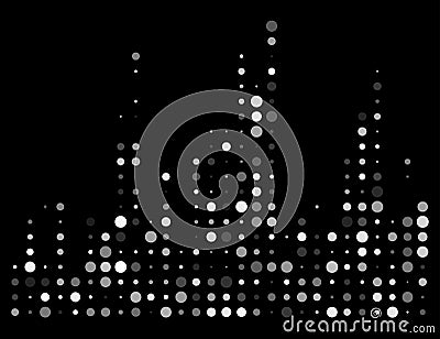 Dotted sound wave, equalizer isolated on black background Vector Illustration