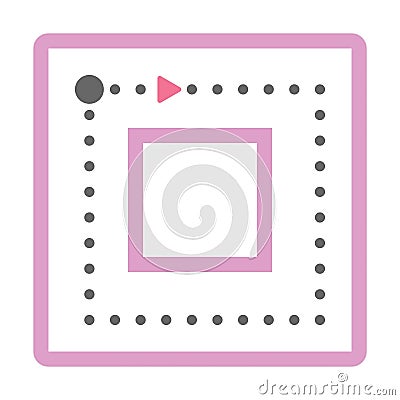 Dotted square shape for tracing lines for preschool and kindergarten school kids for math drawing Vector Illustration