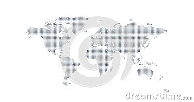 Dotted stars abstract world map. Stock vector illustration isolated on white background Cartoon Illustration