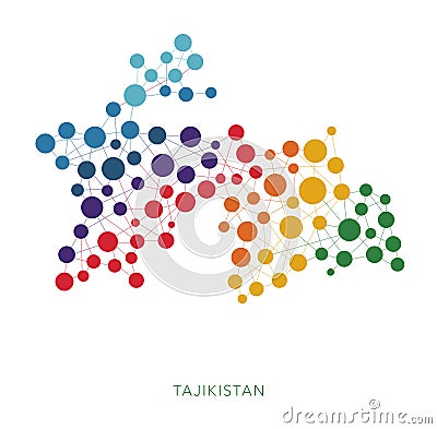 Dotted texture Tajikistan vector background Vector Illustration
