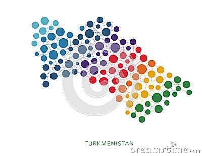 Dotted texture Turkmenistan vector background Vector Illustration
