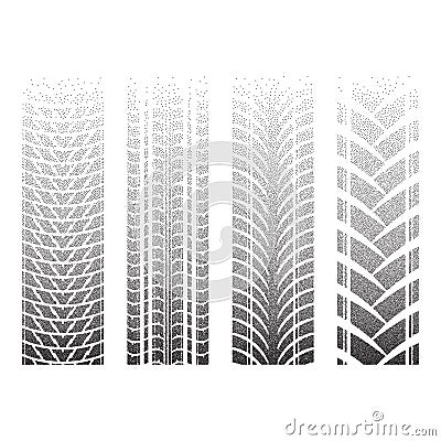 Dotted tire tracks 8 Vector Illustration