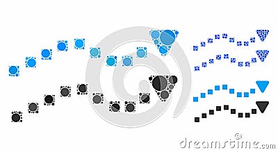 Dotted Trend Lines Composition Icon of Circles Stock Photo