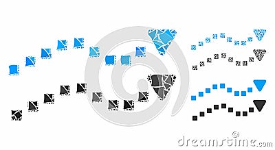 Dotted trend lines Mosaic Icon of Rough Pieces Stock Photo