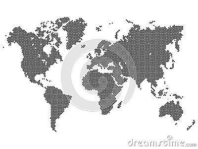Dotted vector world map Vector Illustration