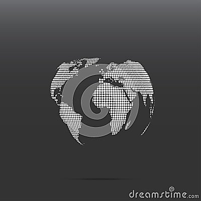 Dotted world continents Vector Illustration