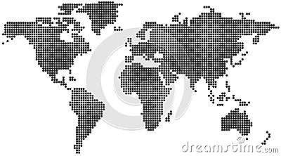 Dotted World Map Vector Illustration