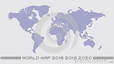 Dotted world map by circle dots Vector Illustration