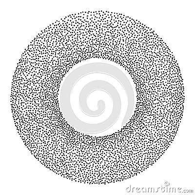 Dotwork Donut Banner. Vector Illustration