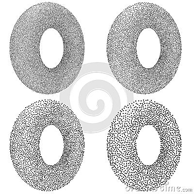 Dotwork Donut Banner. Vector Illustration