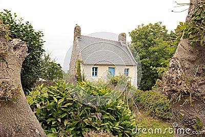 Douarnenez former fisherman's house on the site of Plomarc'h (Brittany, Finistere, France) Stock Photo