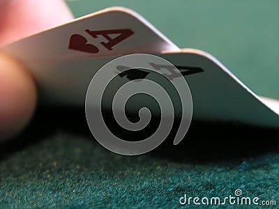 Double ace poker hand Stock Photo