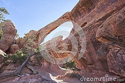 Double Arch in Arches National Park Stock Photo
