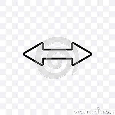 Double arrow vector linear icon isolated on transparent background, Double arrow transparency concept can be used for web and mobi Vector Illustration