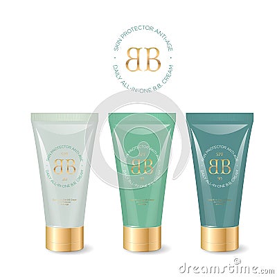 Double B logo. Beauty Balm logo. Cream logo. Double B emblem. Packaging. Vector Illustration