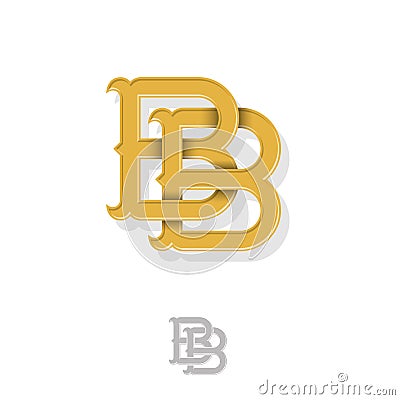 Double B monogram. B and B crossed letters, intertwined letters initials. Vector Illustration