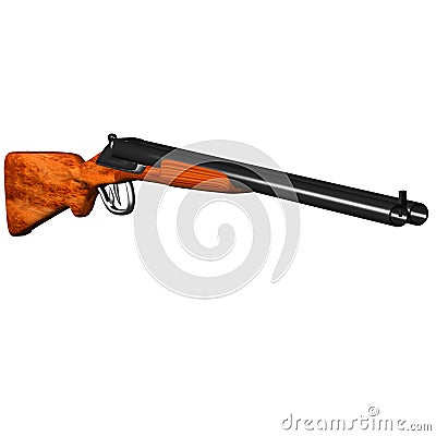 Double Barrel Shotgun Cartoon Illustration