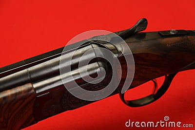 Double-barrelled gun Stock Photo