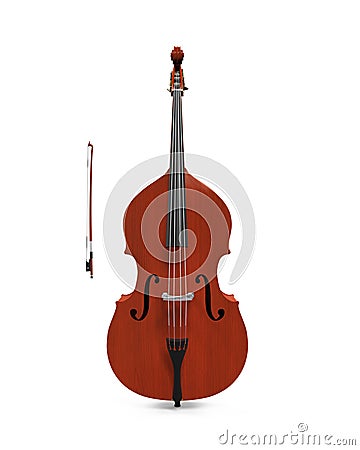 Double Bass Isolated Stock Photo