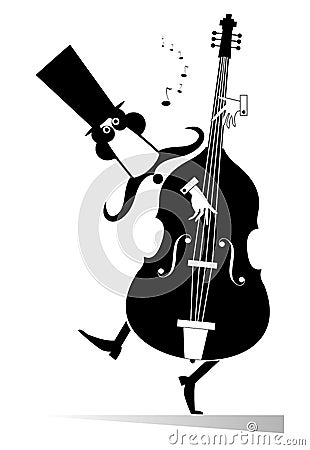 Double bass musician Vector Illustration