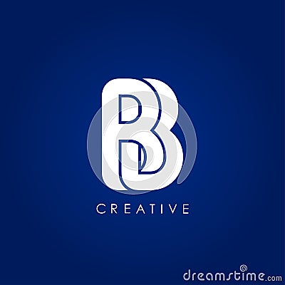 Double `BB` logo. The design consists of only one continuous line that ties itself into an `AA` shape. Simple, elegant and very br Vector Illustration