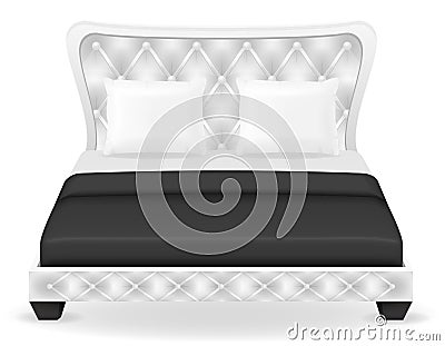 Double bed furniture vector illustration Vector Illustration