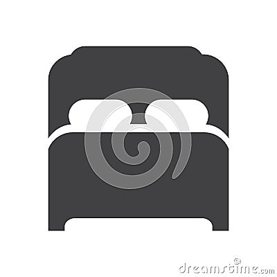 Double bed icon, filled flat sign, solid glyph pictogram Vector Illustration