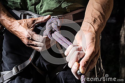 Double bowline knot Stock Photo