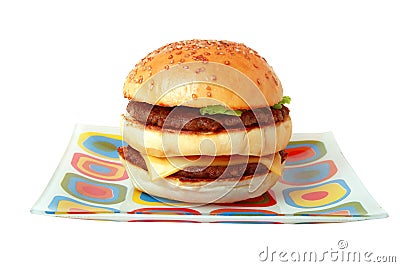 Double burger Stock Photo
