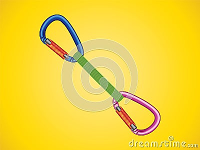 Double carabiner Vector Illustration