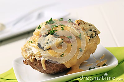 Double cheese twice baked potato Stock Photo