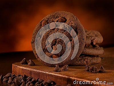 Double chocolate cookies Stock Photo