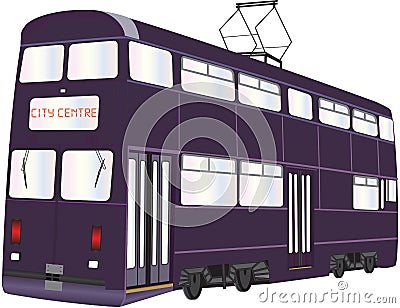 Double Deck Tramcar Vector Illustration