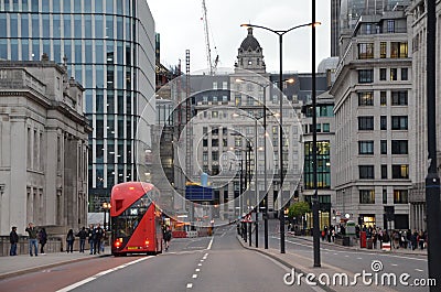 double-decker bus on london bridge in london Stock Photo