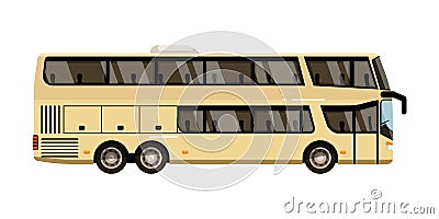 Double decker coach isolate on white background Vector Illustration