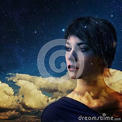 Double exposure Stock Photo