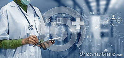 Medical Doctor Technology futuristic Concept. Stock Photo