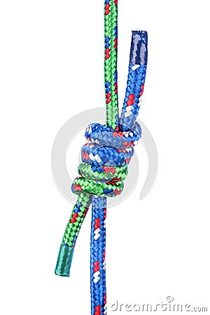 Double Fishermanâ€™s Knot on White Stock Photo