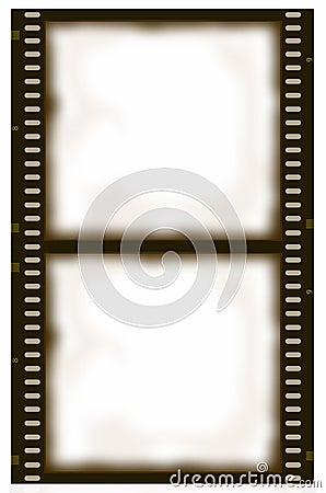 Double Frame Sepia Film Strip Stock Photo