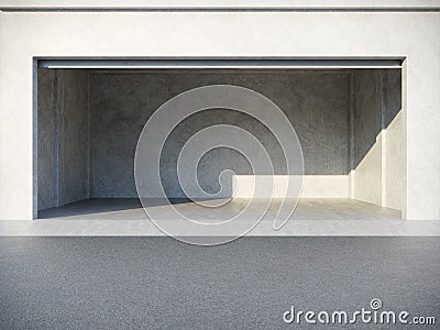 Double Garage Interior Stock Photo