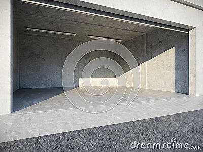 Double Garage Interior Stock Photo