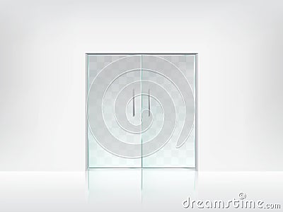 Double glass door transparent template Stock Photo