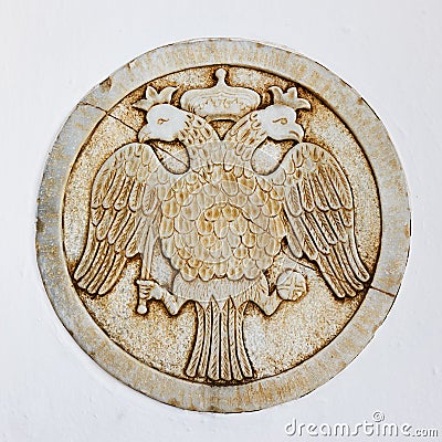 Double-headed eagle - Coat of arms of The Greek Church Stock Photo