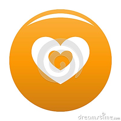Double heart icon vector orange Vector Illustration