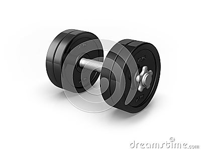 Double heavy black dumbell Stock Photo